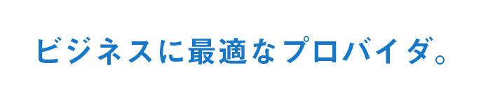 ビジネスに最適なプロバイダ。